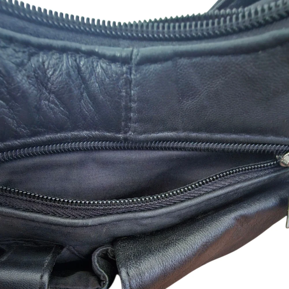 Genuin Leather  Crossbody Purse  Black